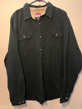Wrangler Black Long Sleeve Button Front 2XT cotton
